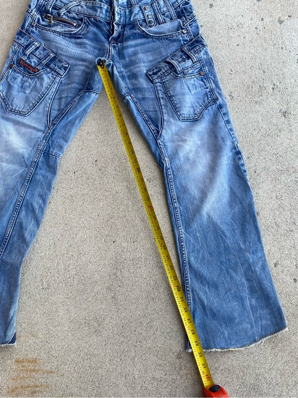 Y2k/Grunge Plaid Linning Bootcut Jeans - Picture 9 of 12